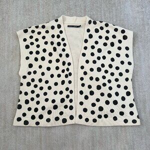 Gudrun Sjoden Cotton Polka Dot Cardigan Sweater L